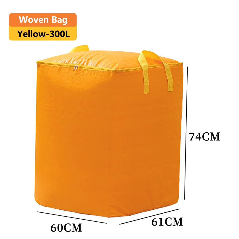 Large Capacity Moving Packing Bag Storage Bag Cotton Quilt Bag Miscellaneous Woven Luggage Bag Clothing Sorting and Storage Bag Qme Yellow 300L