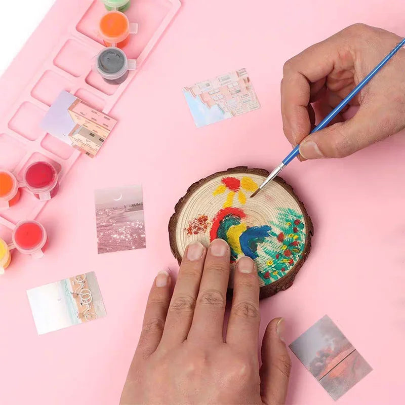 1PCS Silicone Painting Pad Brush Holder Silicone Art Painting Palette Washable Graffiti Mat Birthday Gift Oil Paint Pad Qme