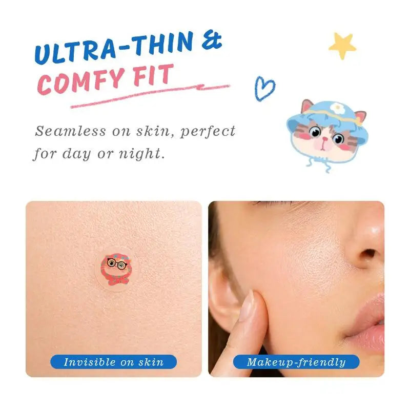 Cat-shaped Colorful Acne Patches Invisible Daytime Pimple Care Qme