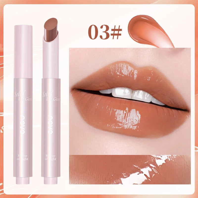 Moisturizing Mirror Lipstick, Nourishing Lip Glaze, Long-Lasting Waterproof Non-Stick Cup, Highpigment Lip Gloss,All Skin Types Qme 03