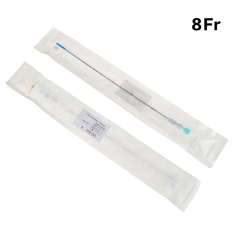 Disposable Thoracic Drainage Catheter Chest Tube Trocar PVC Fr8 Fr14 Qme 8Fr