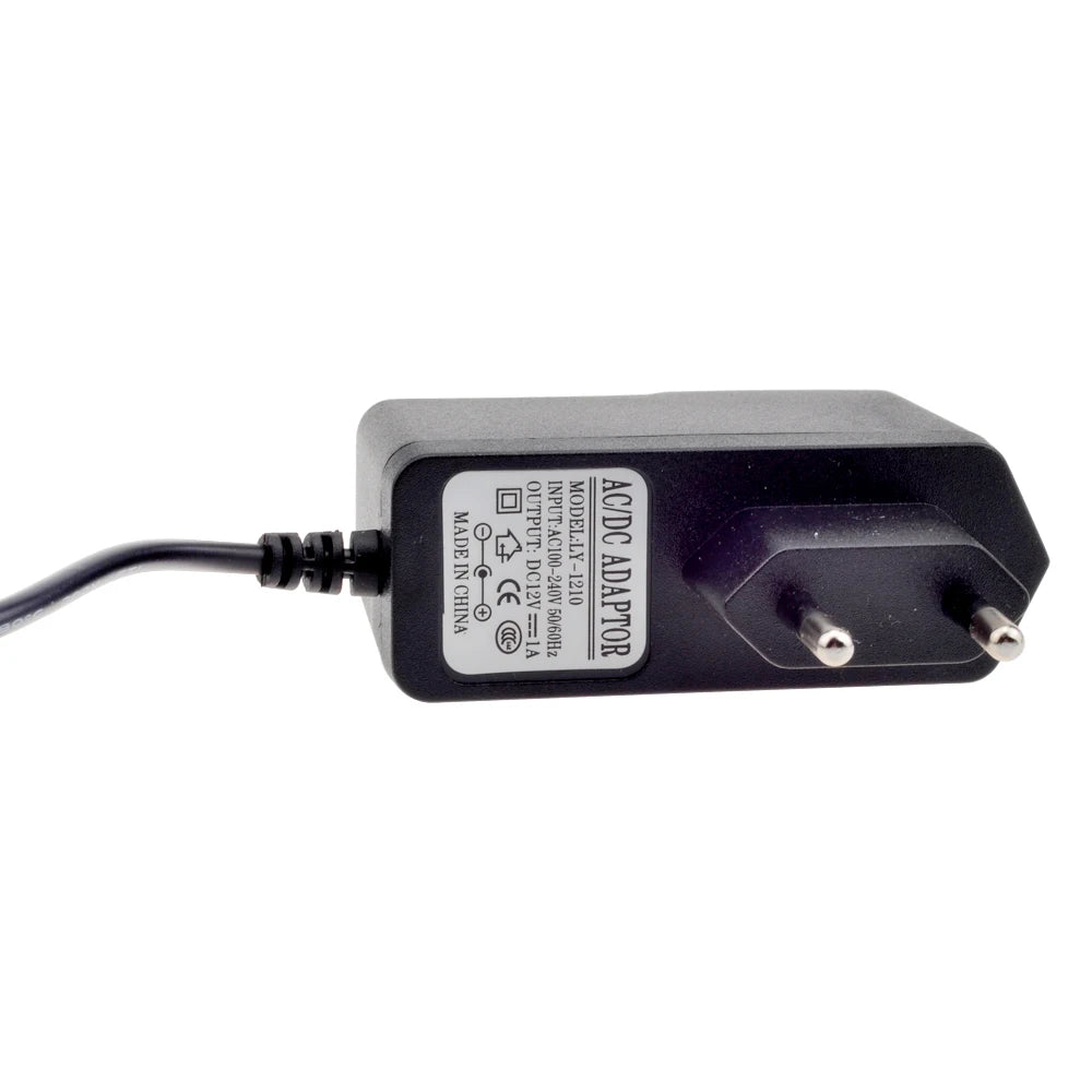 ESCAM EU AU UK US Plug Type 12V 1A 5.5mm x 2.1mm Power Supply AC 100-240V To DC Adapter For CCTV Camera / IP Qme