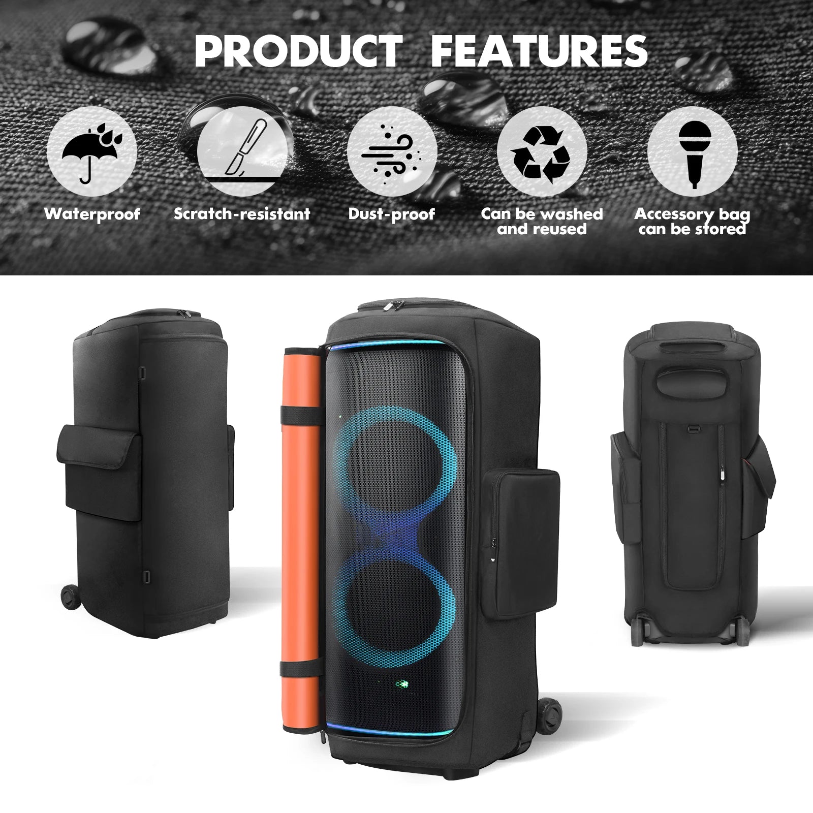 Speaker Case Compatible with JBL PartyBox 720 Portable Speaker Dust Cover Storage Bag for JBL PartyBox 720 for Outdoor Travel ﻿ Qme