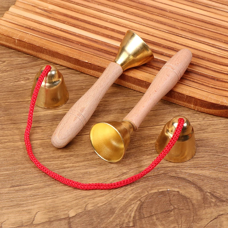 1Pair Children Musical Instrument Toy Bells Strings Handles Qme