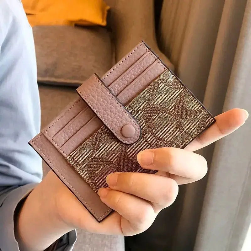 Ultra-thin Ins Card Holder Fashion Mini Short Envelope Women Qme Pink