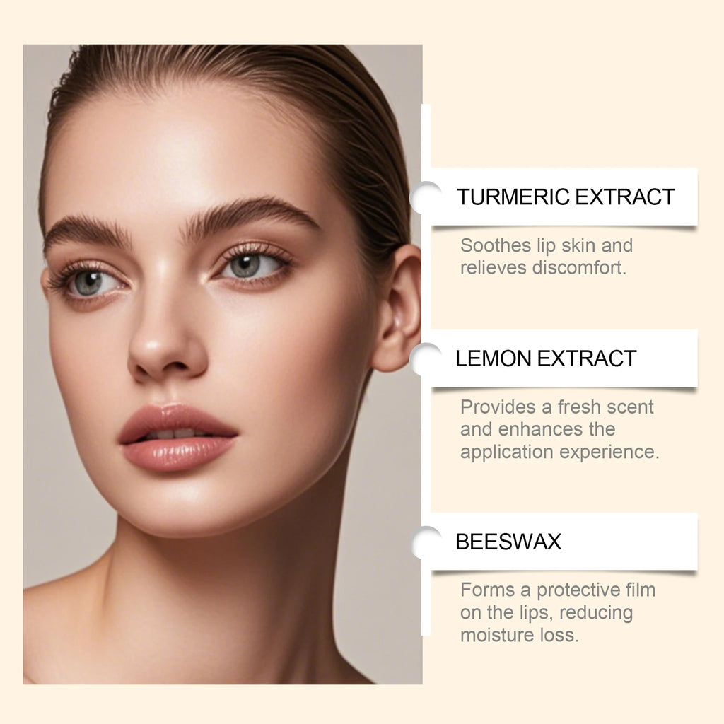 Turmeric Lemon Lip Balm Brightening Moisturizing Softens Lip Skin Protective Lip Care Cream for Dry Chapped Lips Daily Hydrating Qme