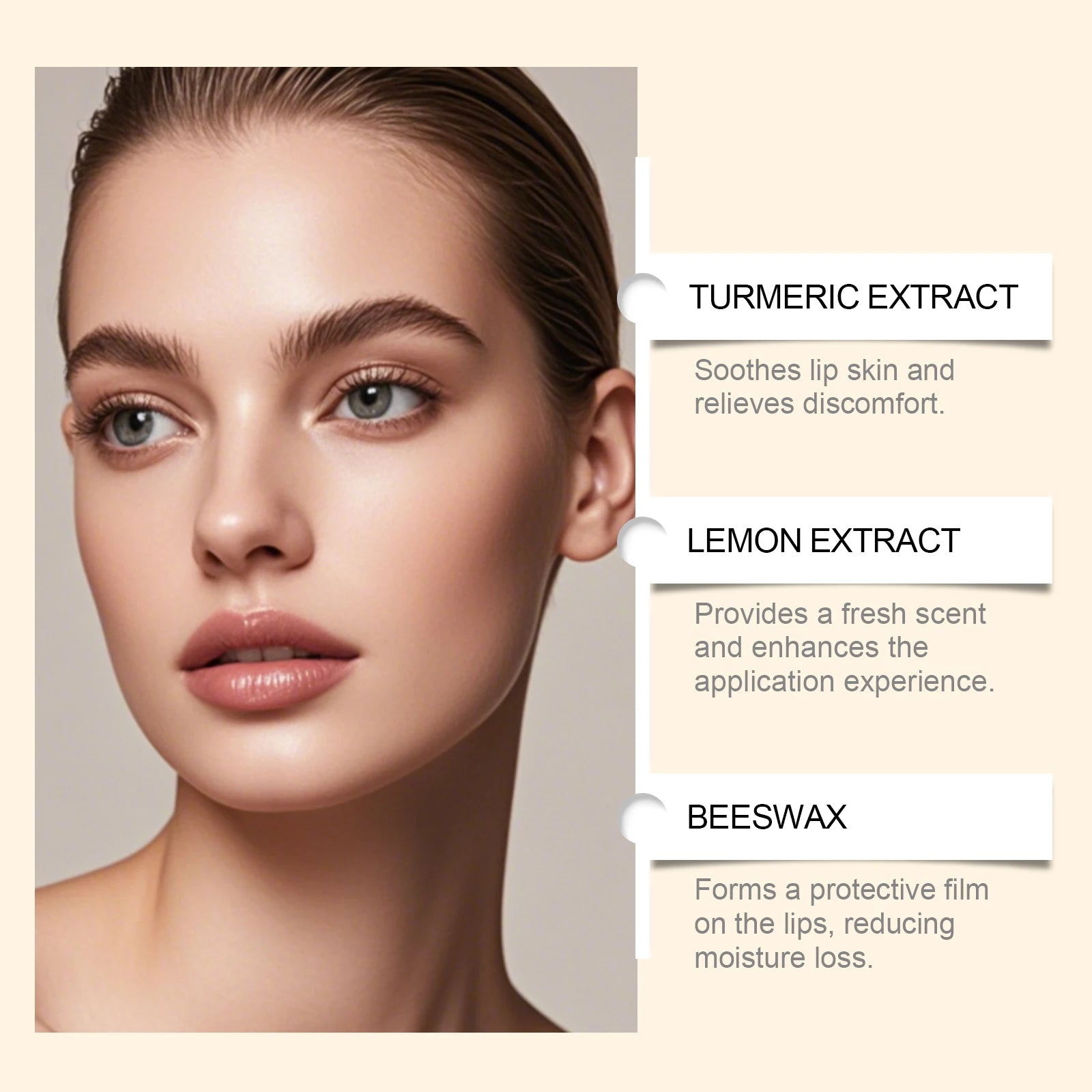 Turmeric Lemon Lip Balm Brightening Moisturizing Softens Lip Skin Protective Lip Care Cream for Dry Chapped Lips Daily Hydrating Qme