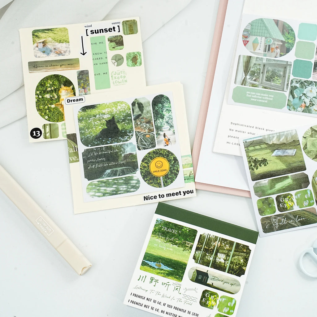 40pcs Ins Style Sticker Book - Tourism Landscape Theme Korean Stationery，Creative Scrapbooking Stickers，Junk Journal supplies Qme
