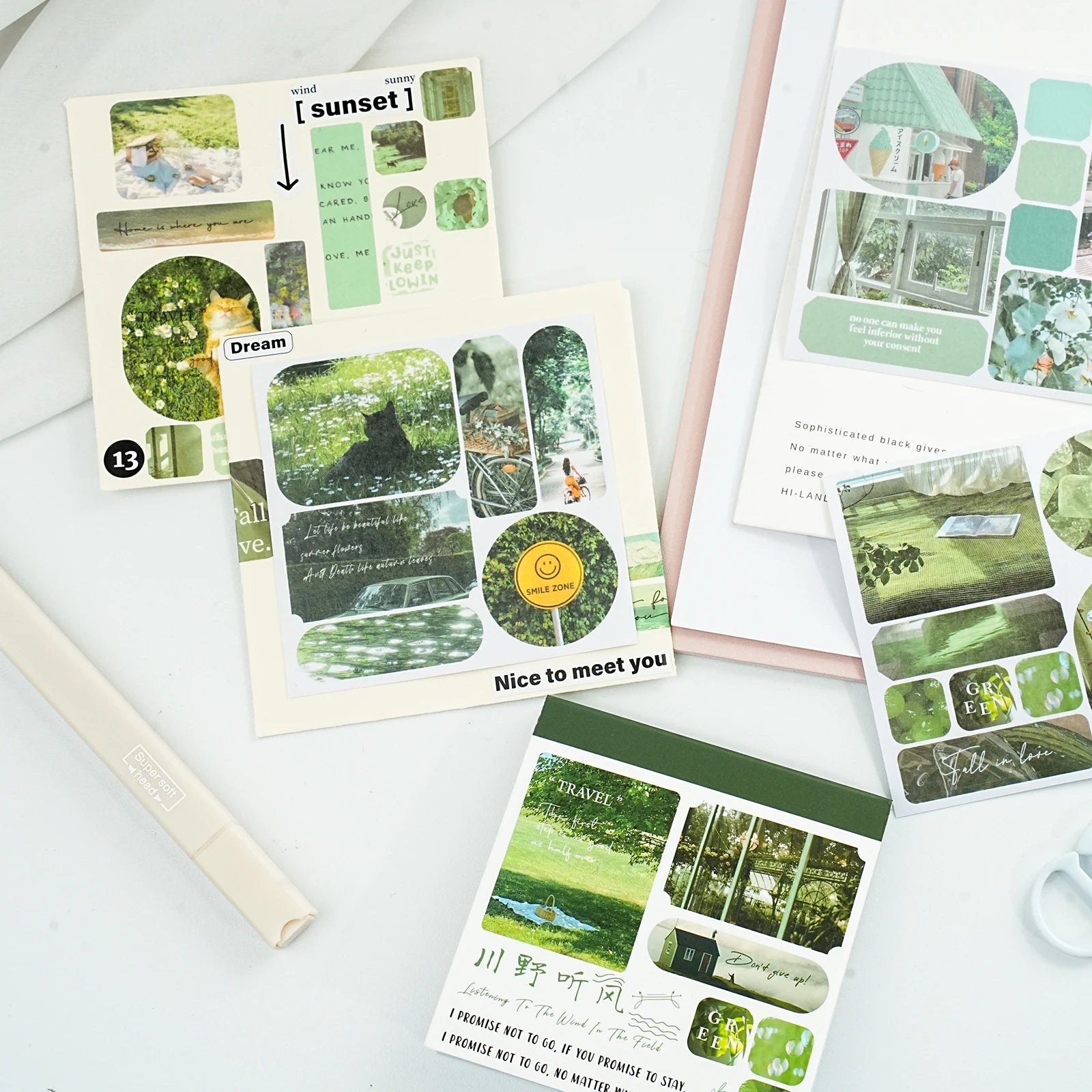 40pcs Ins Style Sticker Book - Tourism Landscape Theme Korean Stationery，Creative Scrapbooking Stickers，Junk Journal supplies Qme
