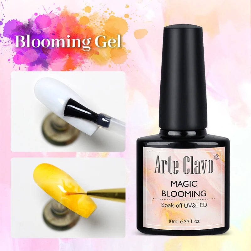 Arte Clavo Blossoming Gel Polish Nail Art Transparent Watercolor Qme
