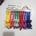 6 Colors Pet Cat Puppy Buckle Collar Bell Footprint Mix Anti-lost Dog Qme A10