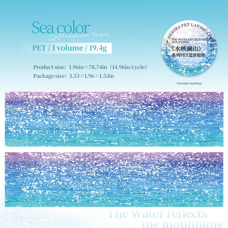 50mm*2m/Roll Sea pattern PET Tape Journaling Supplies Masking Tapes For Sticker Scrapbooking Planner Diary Aesthetic Stationery Qme A