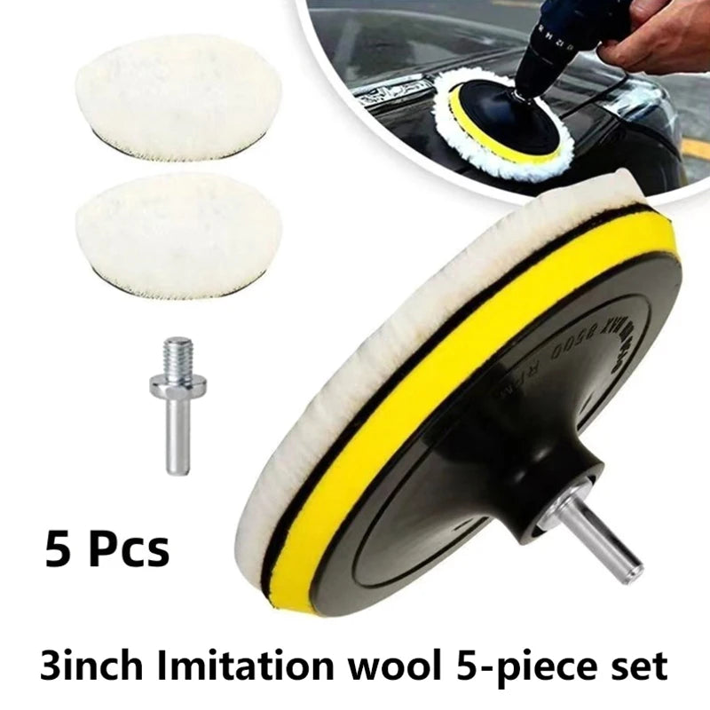 3 4 Polishing Car Pad Waxing Sponge Disk Wool Wheel Auto Paint Care Qme 3inch