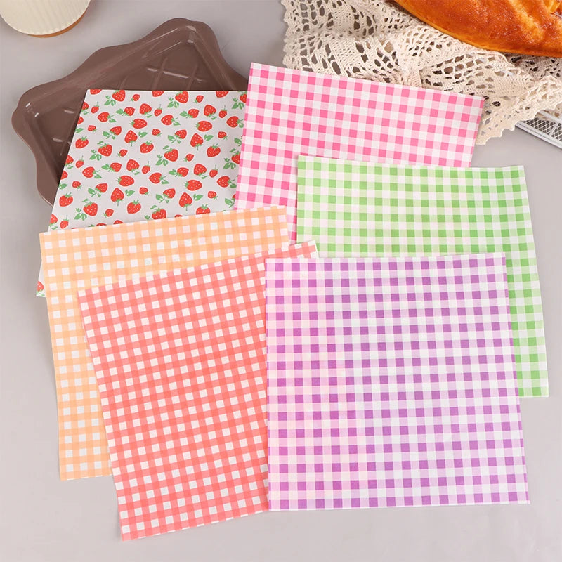 100pcs Food Waxed Paper Oil-Proof Wax Paper Bread Sandwich Burger Fries Macarons Packaging Kitchen Baking Tool Decor Paper Qme