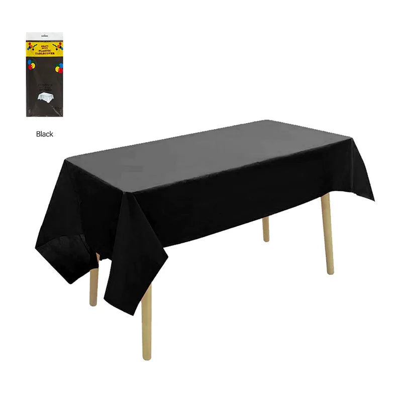 1/2/4PCS Disposable Tablecloths Waterproof Stain-resistant Tablecloth, Party Decoration, Camping, Disposable Kitchen Tablecloth Qme Black 2PCS 137X183cm
