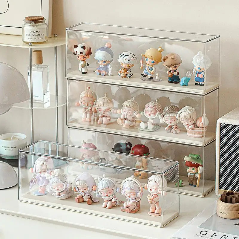 Storage Box Stackable Dustproof Rack Acrylic Doll Collectible Display Qme