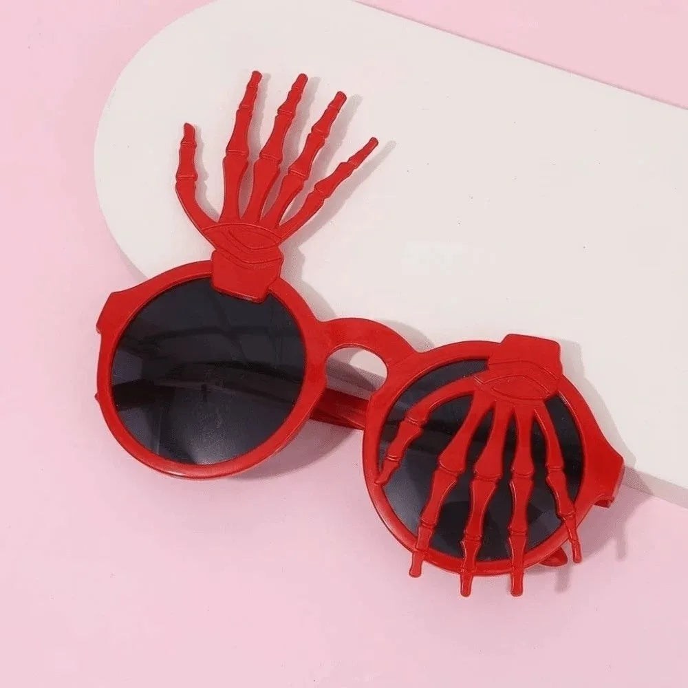 Skeleton Hand Halloween Party Sunglasses Spider Web Dark Lenses Funny Qme Style 6