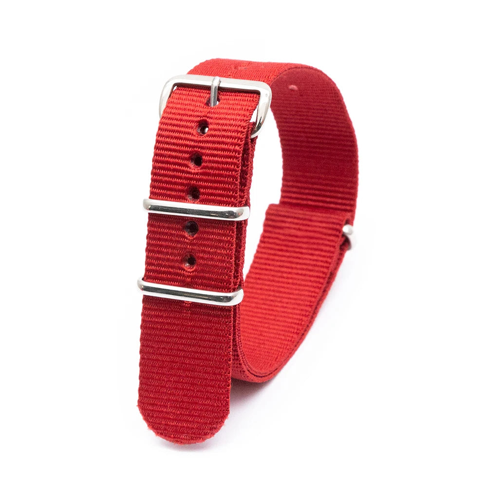 Durable Striped Nylon Wristband Bracelet Style Watch Band 18MM 20MM 22MM 24MM Universal Strap for Sport Casual Watches Qme