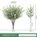 Artificial Plants Outdoor Indoor Fake Grass Shrubs UV Resistant Qme Spray 12Pcs