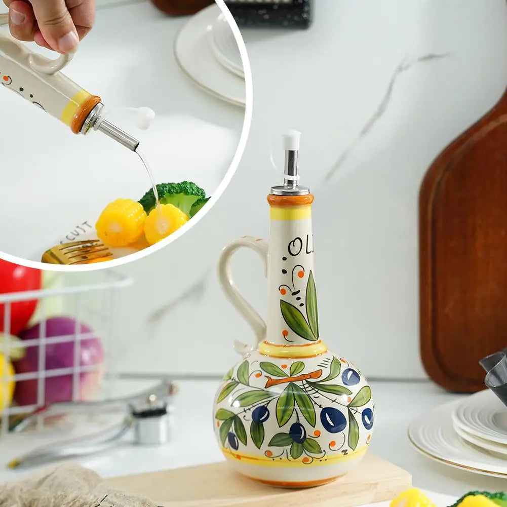 2025 Italian Olive Oil Dispenser Bottle Home Kitchen Bottle Ceramic Vinegar Accessories Decorative And European Bottle Oil Qme