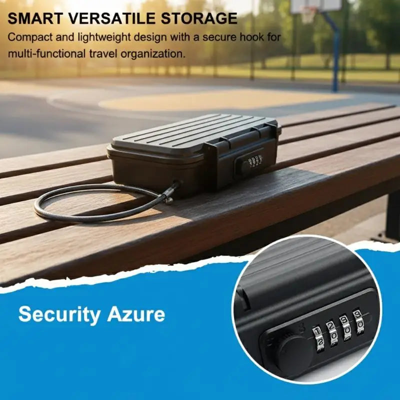 Outdoor Portable Safe Box 4 Digit Combination Lock Steel Wire Beach Qme