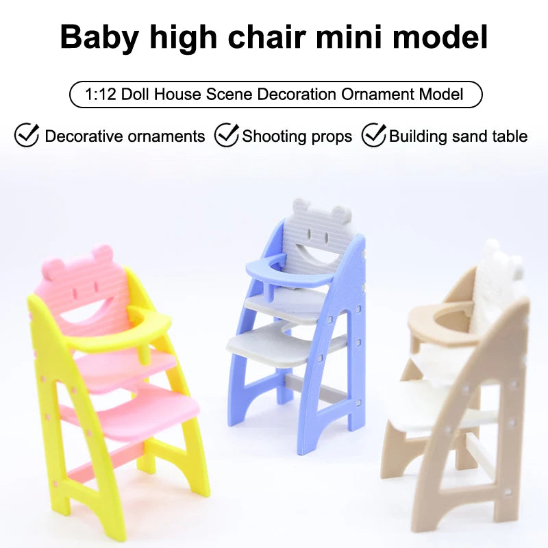 Miniature Simulation Baby Dining Chair Model 1 12 Scale Dollhouse Qme