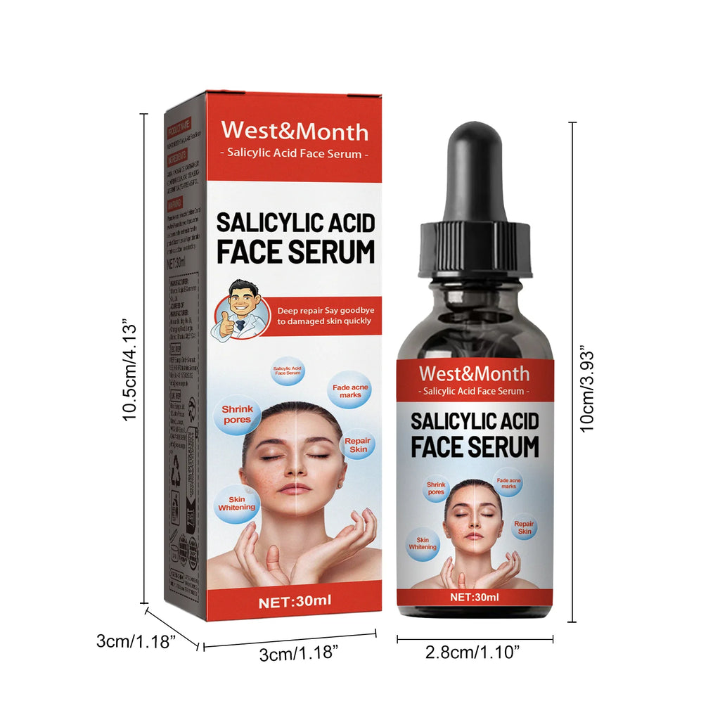Salicylic Acid Face Serum Firming Lifting Shrinks Pores Niacinamide Brighten Skin Tone Fade Acne Scars Moisturizing Skin Care Qme