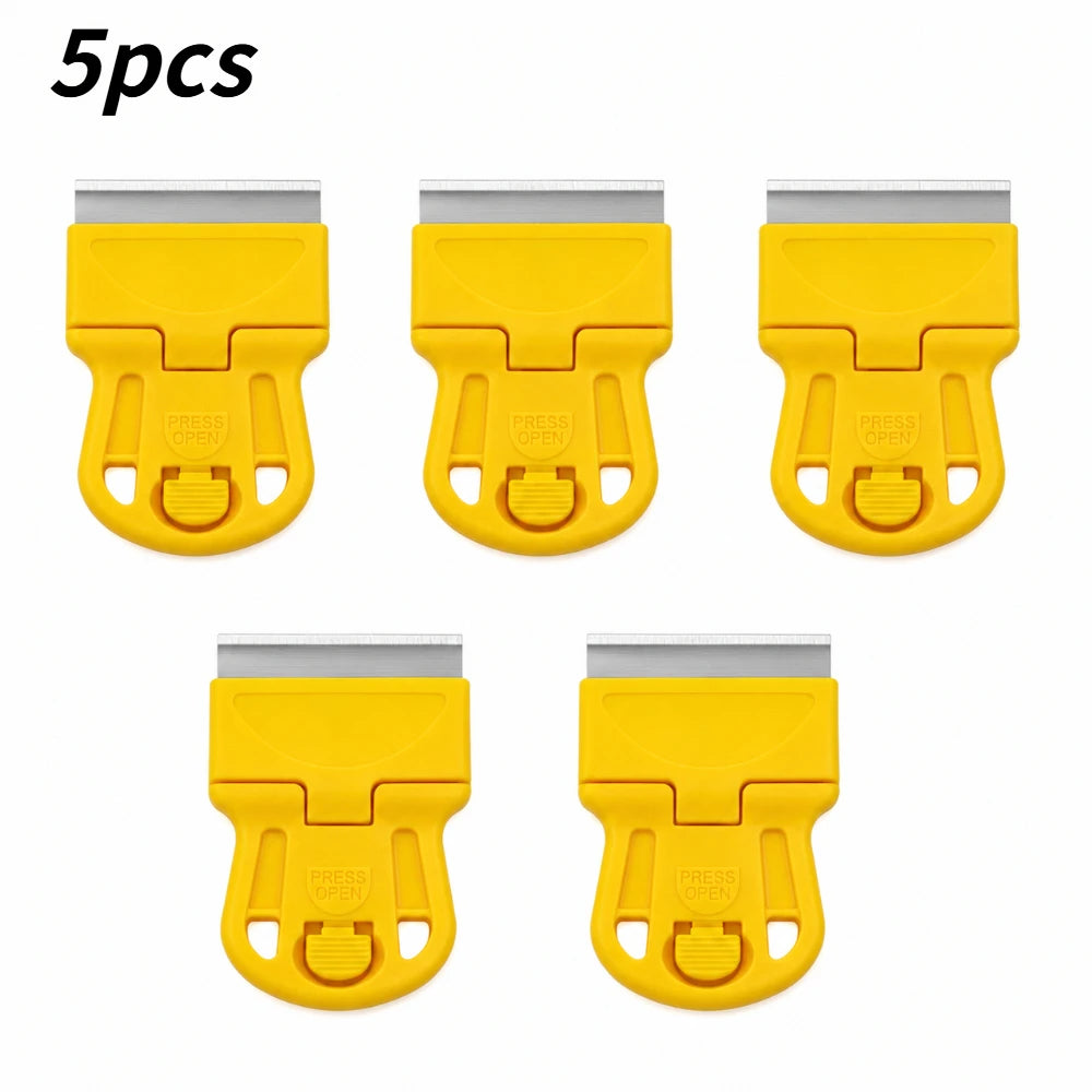 1/3/5Pcs Handheld Scraping Tool Eliminate Old Adhesive Stickers Paint Residues When Removing Car Window Glass Films Qme yellow 5pcs