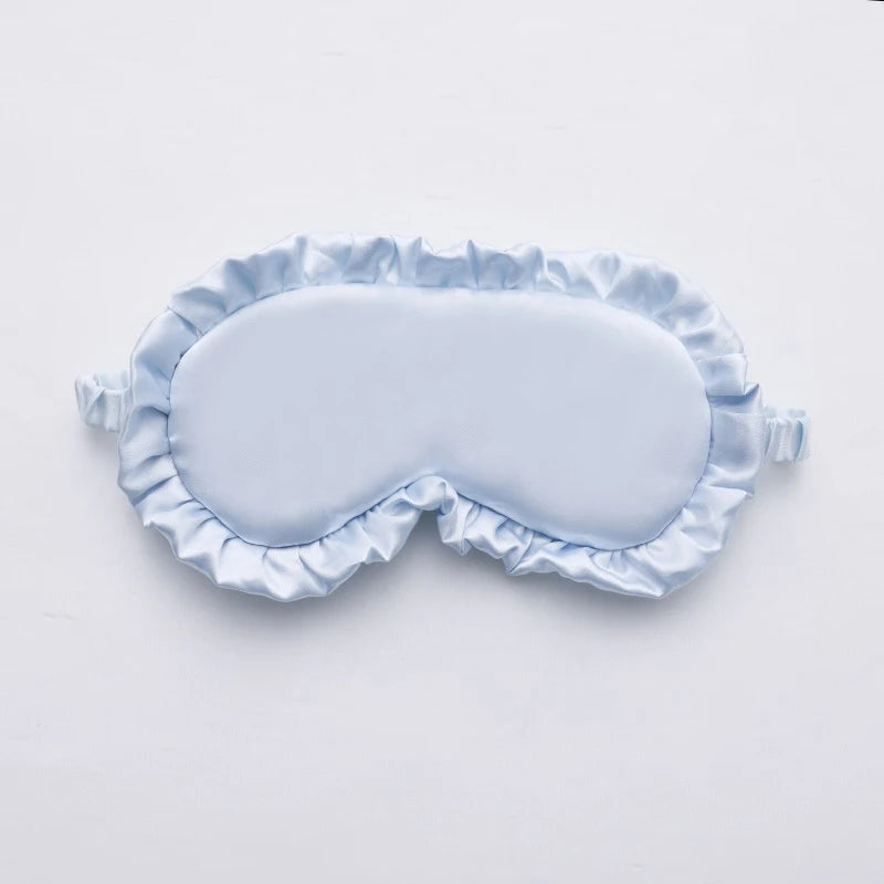Silk Ruffle Sleep Eye Mask Protection Travel Soft Sleeping Shading Qme BU