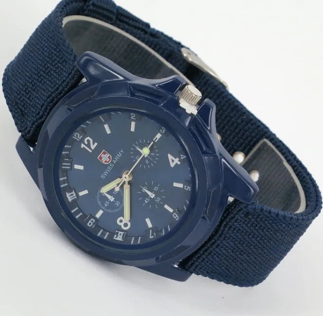 Men Army Watch Nylon Military Male Quartz Watches Fabric Canvas Strap Casual Cool Men's Sport Round Dial Relogios Wristwatch Qme