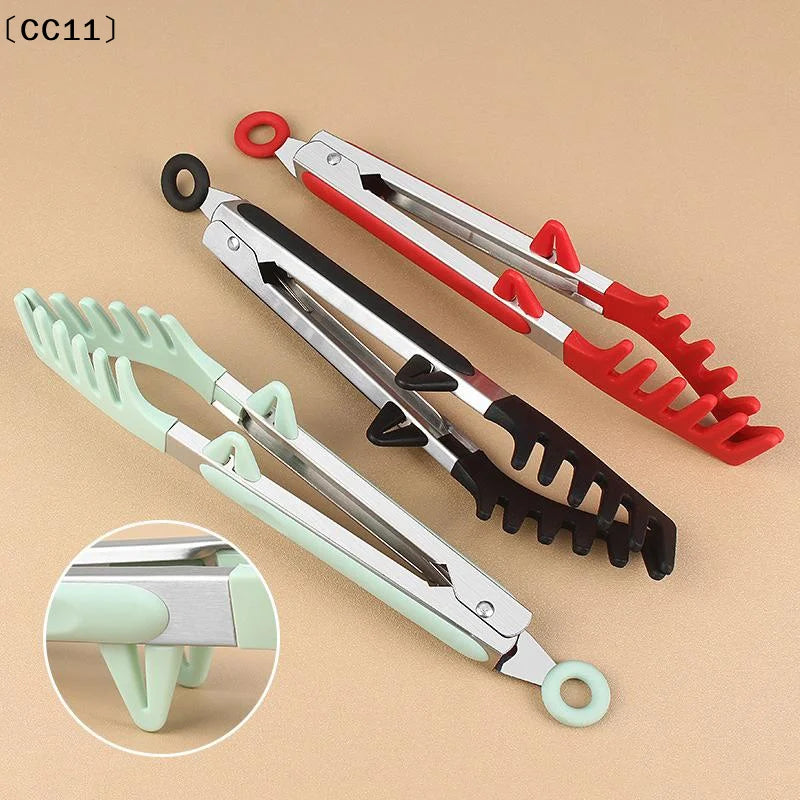 Temperature Resistant Nylon Stainless Steel Food Clip Outdoor BBQ Qme