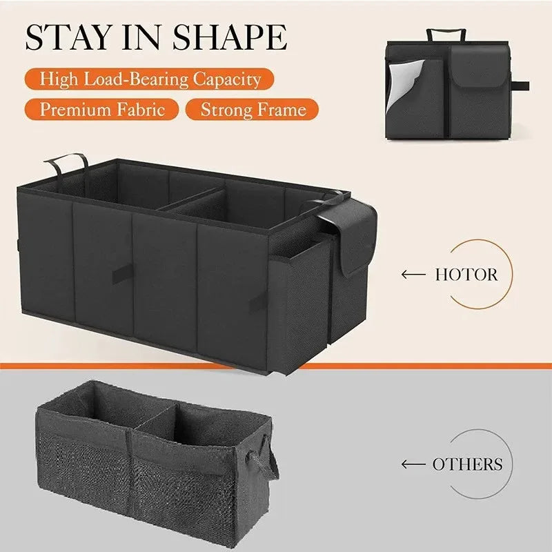 Portable Foldable Car Trunk Storage Box Large Capacity Vehicle Storage Box for Rear Collapsible Container with Space-Saving Desi Qme