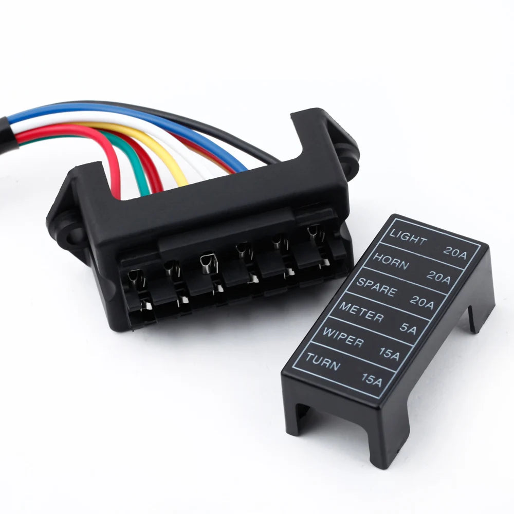 6 Way DC32V Circuit Car Trailer Auto Blade Box Block Holder ATC ATO 2-input 6-ouput Wire Automotive Block Holder Qme