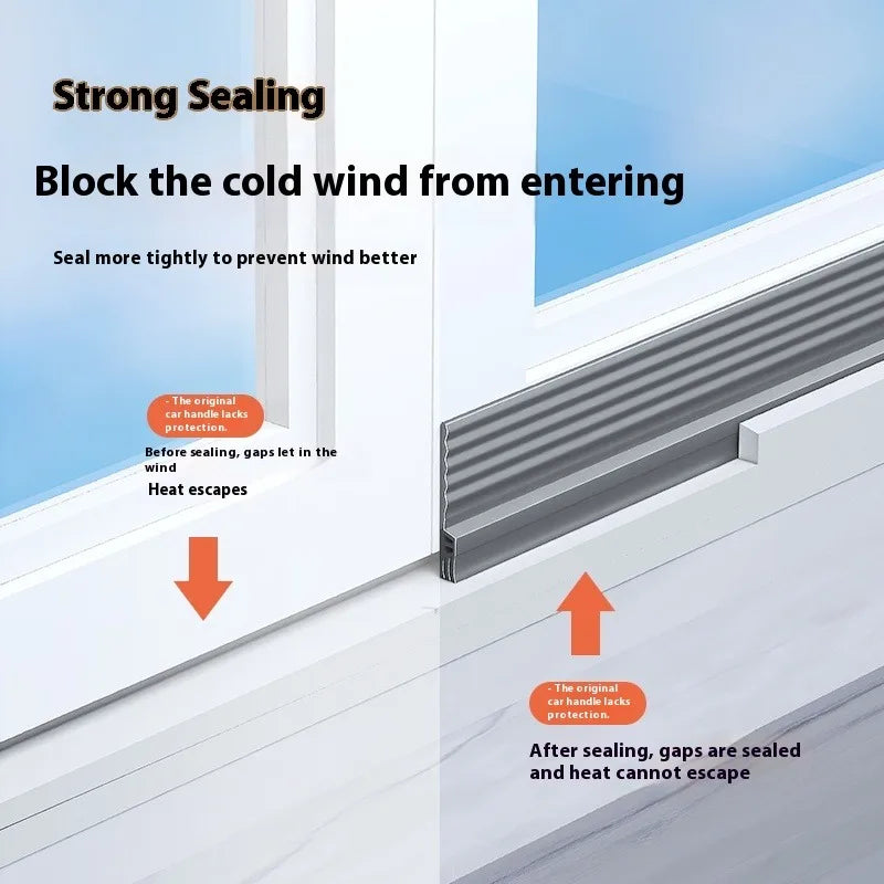 1-4Pcs Self Adhesive Window Seal Strip Adjustable Thickness Triple Windproof Anti-Cold Weatherstrip TPE Soundproofing Door Seal Qme