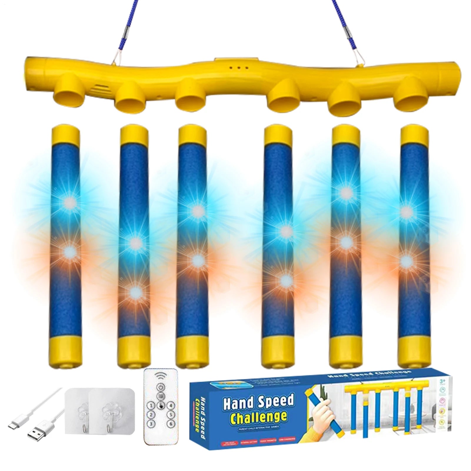 Reflex Challenge Game Drop the Stick Game Interactive Hand Eye Coordination Training Toy Educational Activity 3 Adjustable speed Qme