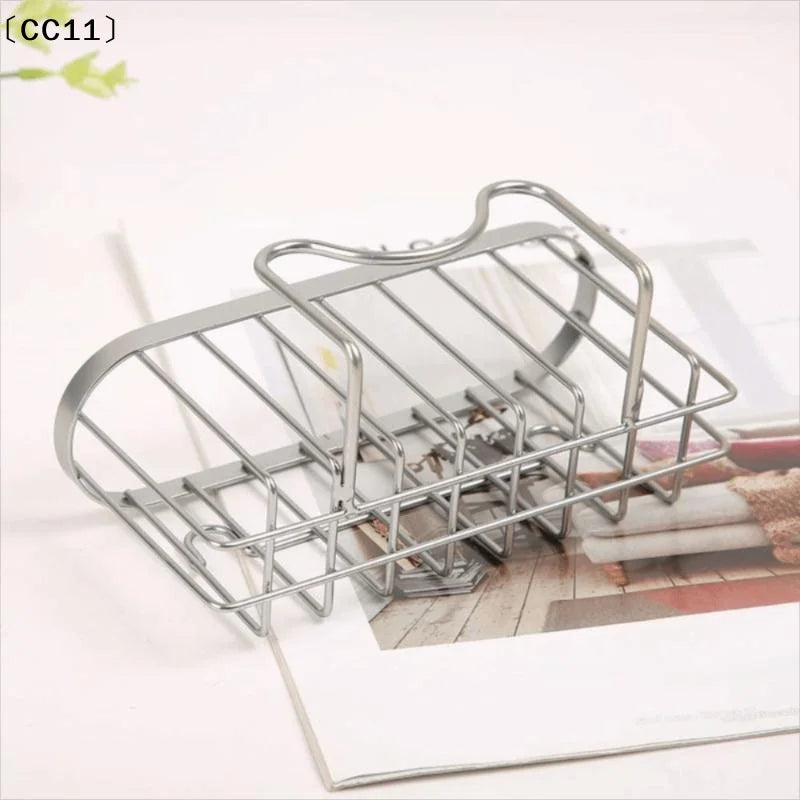 Suction Cups Sponge Drainer Rack Hollowed Hook Stainless Steel Holder Qme