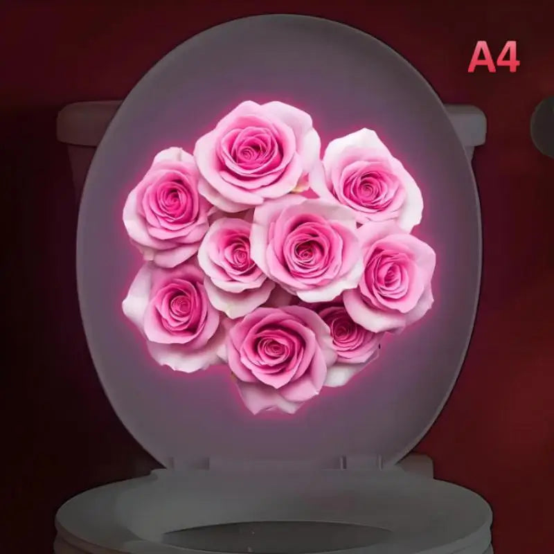 Luminous Toilet Sticker Night Light Lotus Wall Decal Seat Cover Qme A4