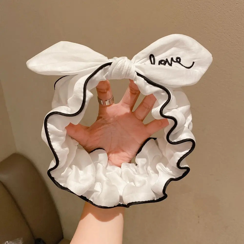 Makeup Sweet Shower Wide Cloth Wash Face Hairband Fabric Headband Korean Style Headdress Female Hair band Bow Hairband Qme white