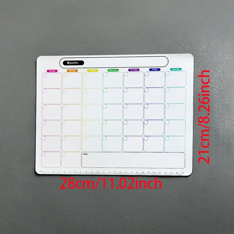 Fridge Magnetic Calendar Stickers Reusable Monthly Planner Kitchen Refrigerator Decor Magnet Qme only-1pcs-Small