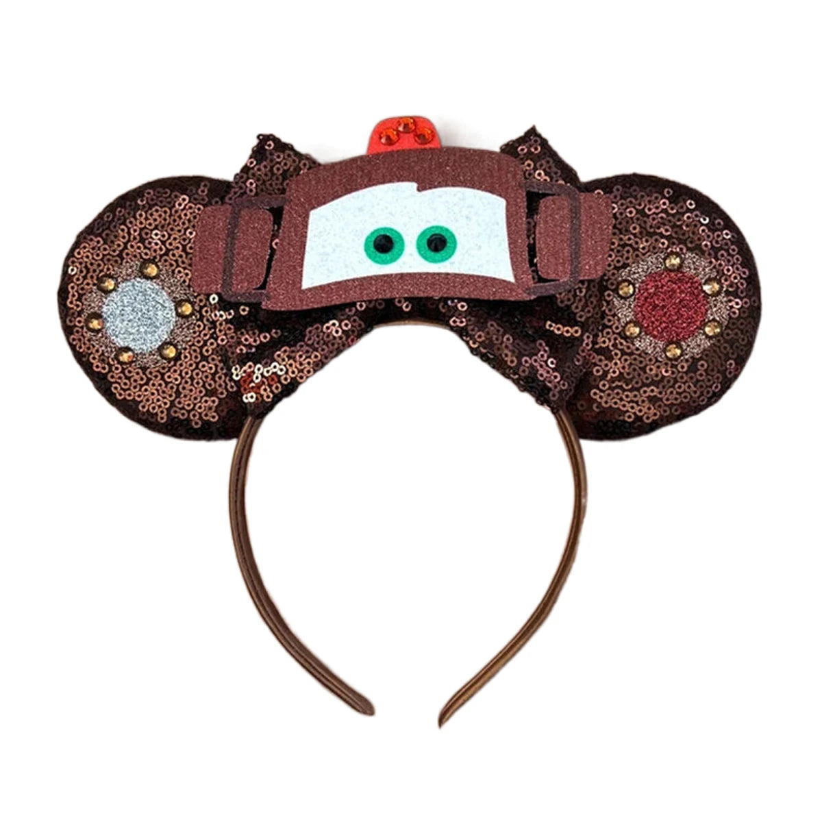 Anime Cars Hair Accessories Pixar 95 Lightning McQueen Mickey Mouse Ear Headband for Girls Kids Women Sequin Bow Hairband Qme Headband 3