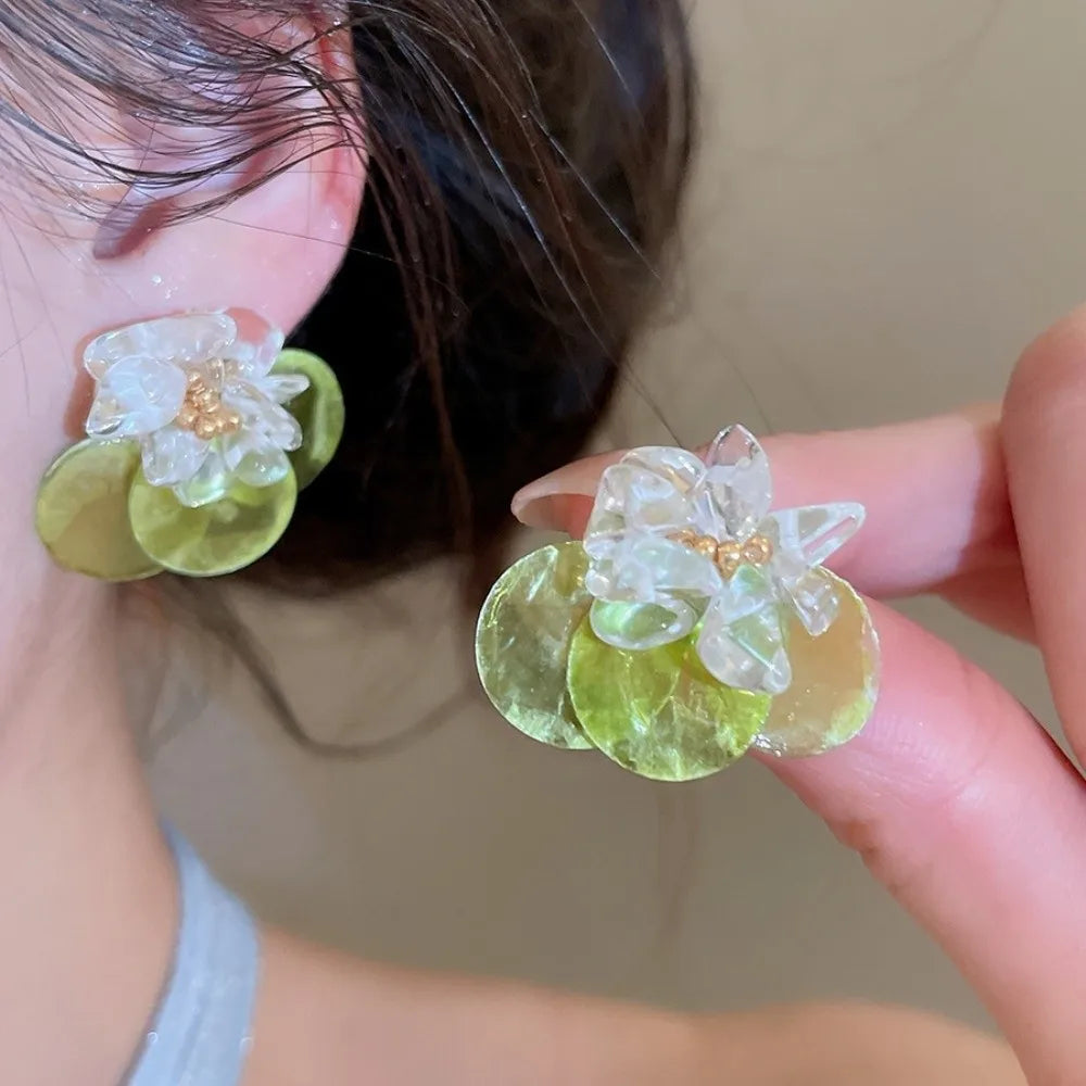 Fashion Beach Summer Shell Stud Earrings Bohemian Exaggerated Shell Drop Earrings Pendant Scallop Pendant Ear Studs Girl Qme