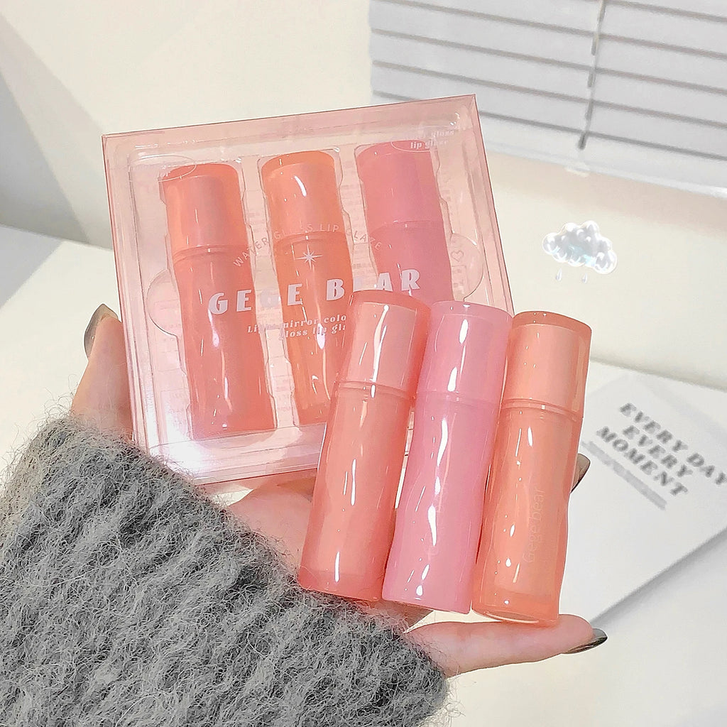 Gege Bear Light Mirror Water Gloss Lip Glaze Moisturizing Valentine's Qme