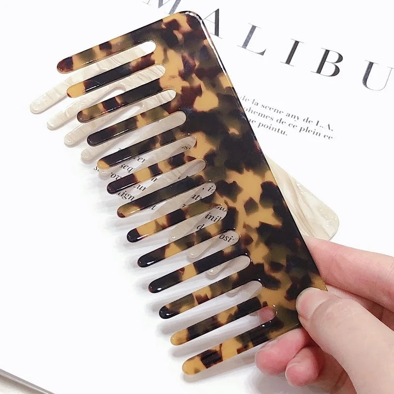 Wide Teeth Acetate Hair Combs Anti-static Massage Brush Hairdressing Qme