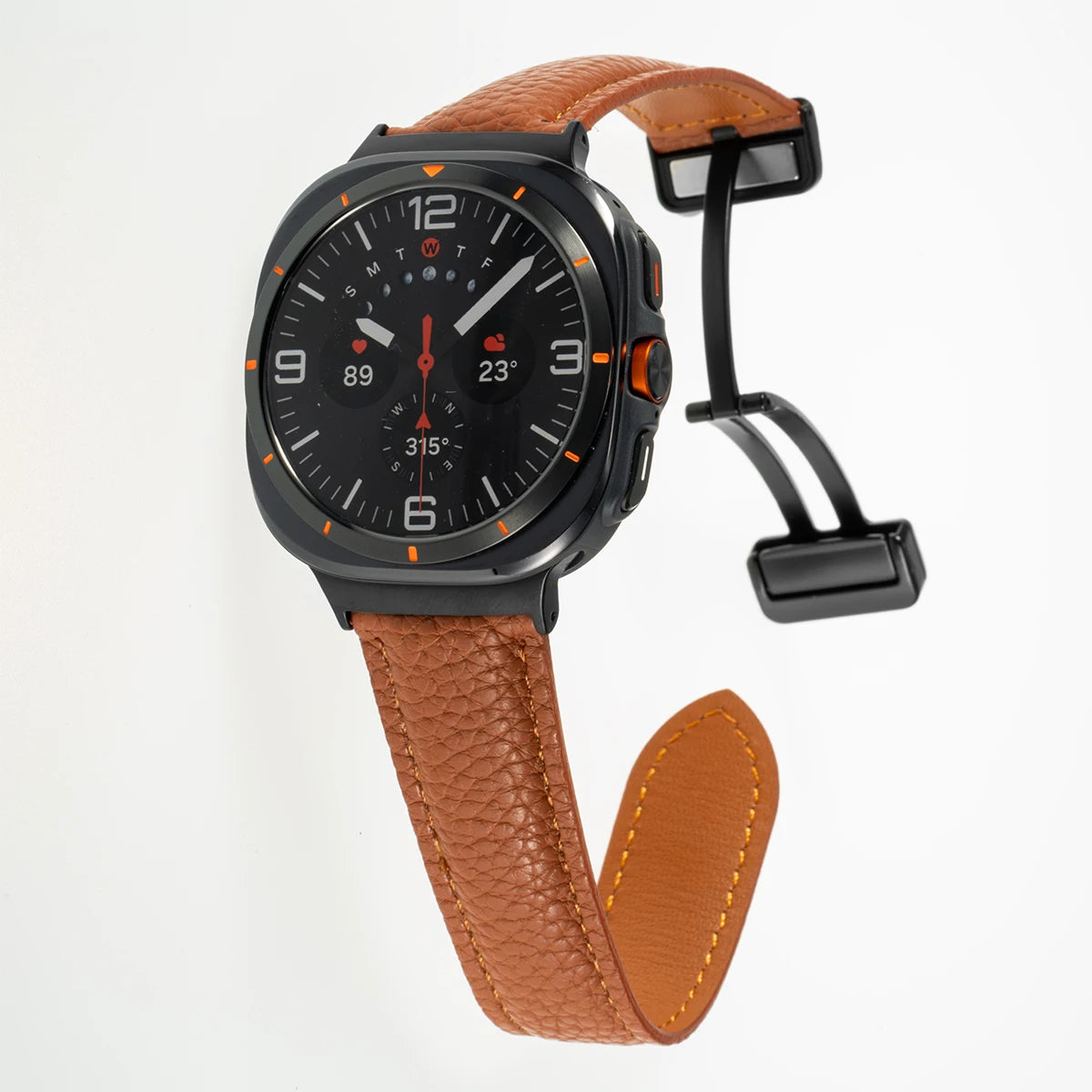 Leather Strap For Samsung Galaxy Watch Ultra 47mm Comfortable Magnetic Bracelet Wristband Galaxy Watch 7 Ultra Belt Accessories Qme