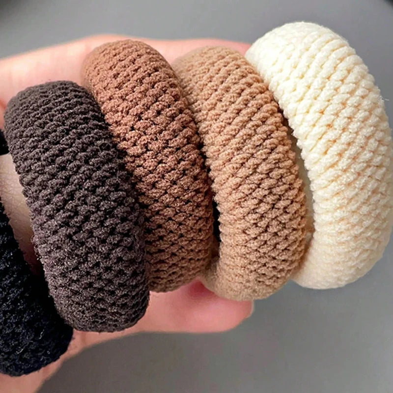 5/10 Mix Color High Elasticity Thickened Versatile Simple Scrunchies, Hair-Friendly (Random Color) Hair Ties Hair Rope Qme