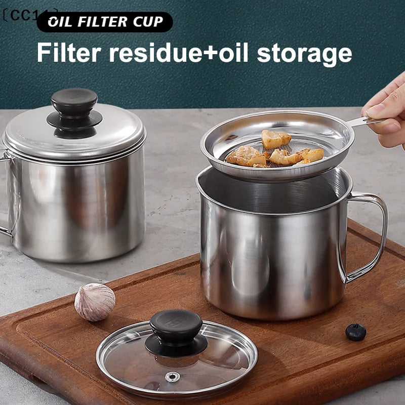 Glass Lid Bacon Grease Container Deep Fryer Keeper Handle Refill Qme Default Title