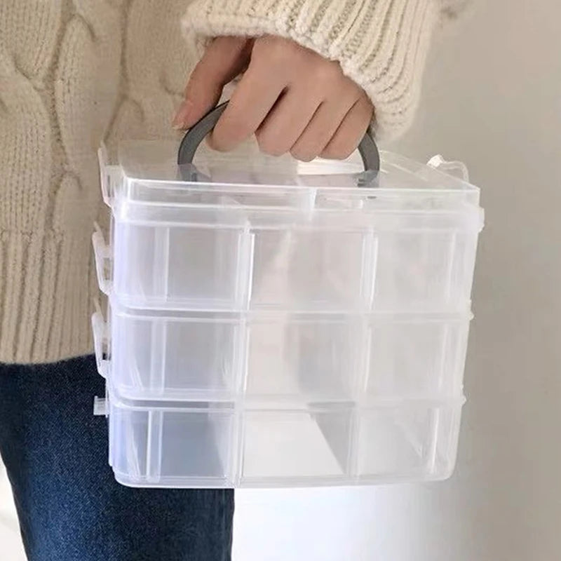 Necklace Ring Stud Earrings Storage Box Jewelry Ornament Transparent Qme