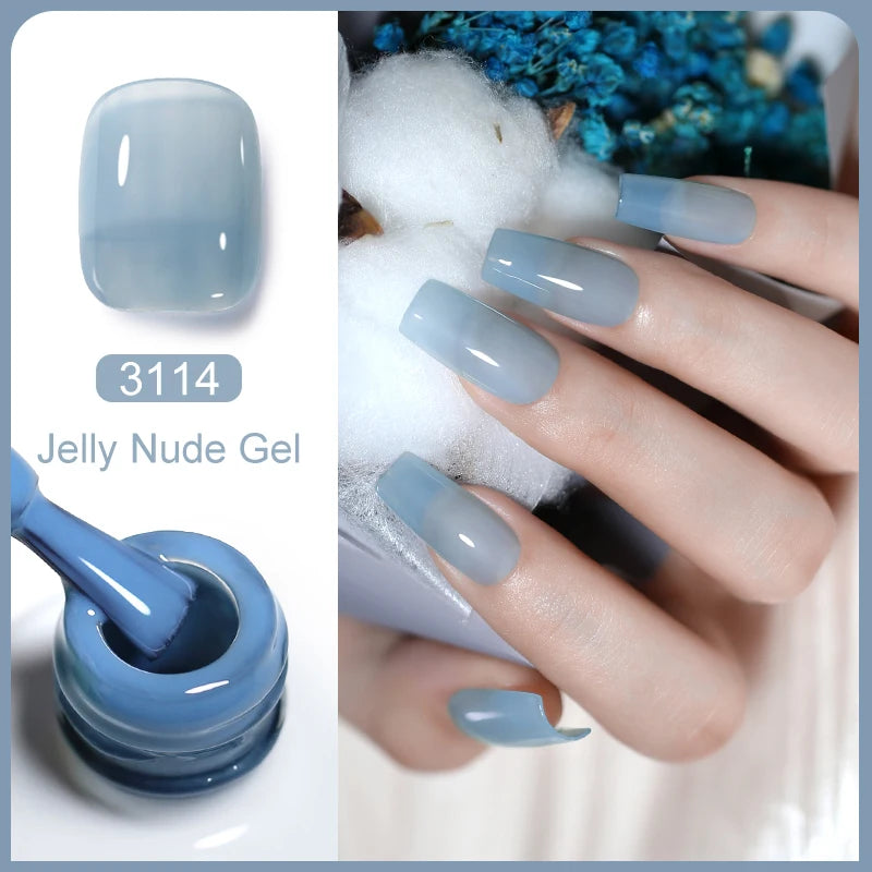 Arte Clavo Transparent Nude Pink Jelly Gel Nail Polish Semi Permanent Qme