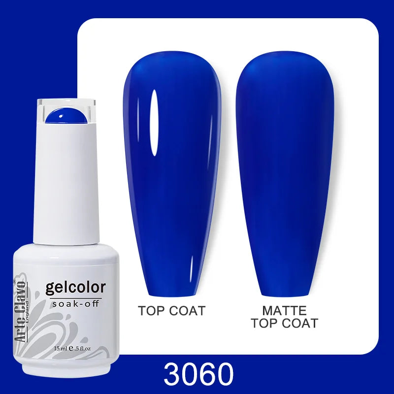 Arte Clavo Gel Nail Polish Matte Semipermanent Varnish UV Glitter Qme 3060