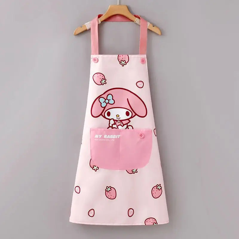 Hello Kitty Grease- and Water-Resistant Apron For Home Cooking and Stir-Frying Cooking Apron and Workwear Qme 3
